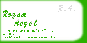 rozsa aczel business card